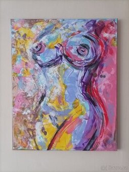 Obraz 40x50, akt - abstrakce, DOPRAVA ZDARMA