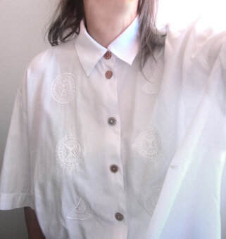 Vintage bílá dámská košile z 90.let plus velikost