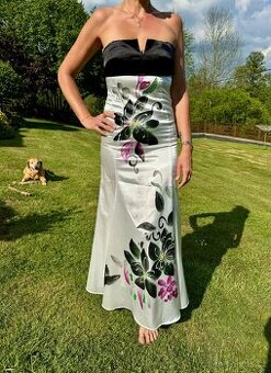 Letní dlouhé saténové šaty