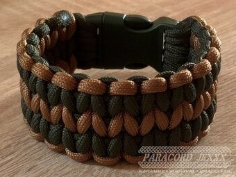 Paracord náramek (19 cm) oliv - brown