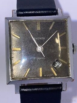 Sekonda USSR, čtvercové hodinky, mechanické, 21 kamenů