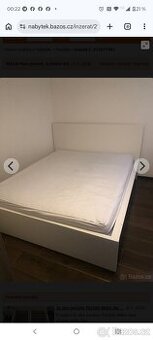 Prodám bílou manželskou postel 180 × 200 cm kompletní