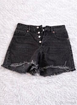 Dámské černé džínové kraťasy H&M – vysoký pas