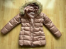 Dívčí starorůžová buřtíková zimní bunda 9-10 (140)