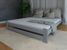 Nová postel MASIV šedá 140x200cm + ROŠT