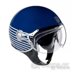 Tmavěmodrá pánská retro helma Exklusiv Freeway Marina Blue