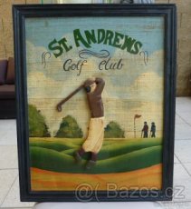 Dřevěná cedule /golf club/ St. Andrews - 1