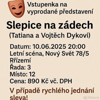 🎭 Slepice na zádech – Dykovi, vyprodané představení