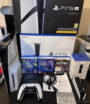 PS5 Slim s mechanikou + hry a příslušenství
