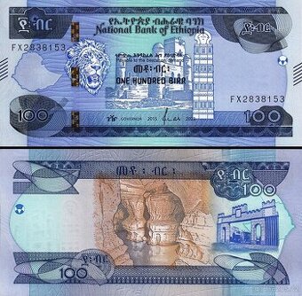 Etiopie - 100 Birr bankovka, 2023, UNC