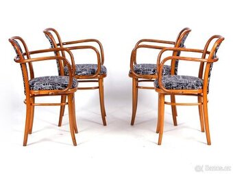 J. Hoffman, krásné židle po renovaci, 4 kusy.