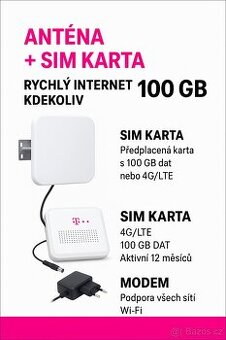 LTE anténa + SIM datamánie 100GB - 1