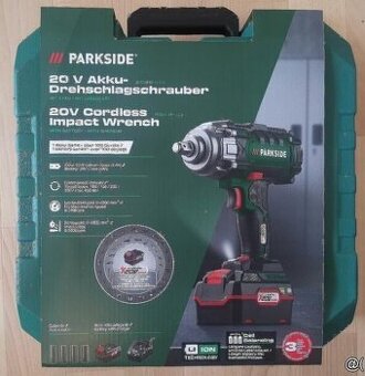SADA: Aku rázový utahovák Parkside |+4Ah baterie, nabíječka