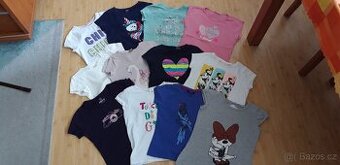 Dívčí trička s krátkým rukávem 12 ks - vel. 128