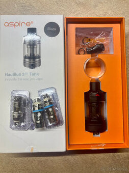 Prodám nový atomizér Aspire Nautilus 3 22mm černý