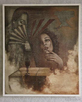 Obraz  Miroslav Hais Dáma s vějířem