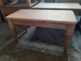 Konferenční nový celodřevěný stůl, borovice. - 1
