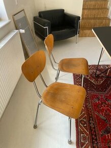 4x školní židle hnědé