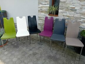 Prodá 6 ks chromovaných židlí v paselových barvách - 1