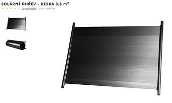 Bazénový solární ohřev 3,6 m2