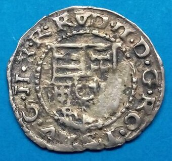 Stříbrná mince r. 1605 Rudolf II.