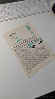 Originál typový list Fiat 600