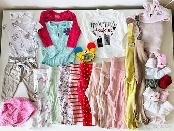 Velký set (30 ks) dívčího oblečení, vel. 56/62/68/74/80