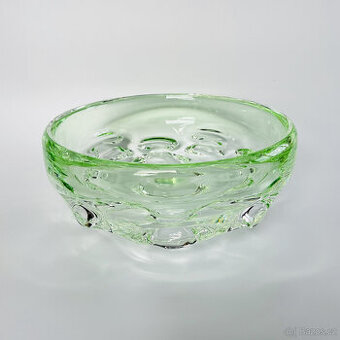 Mísa 20 cm, lehce uranové hutní sklo L. Paleček