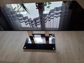Jídelní skleněný stůl ACTONA 140×80 cm – tmavé tvrzené sklo