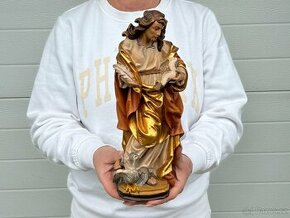 Malovaná dřevěná socha sv. Jan Evangelista apoštol