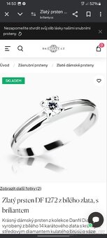 PRODÁM NOVÝ ZÁSNUBNÍ PRSTEN S PRAVÝM DIAMANTEM