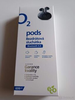 Sluchátka O2 pods černá