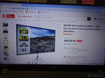 VEVOR 16:9 promítací plátno s válečkem 200x113cm