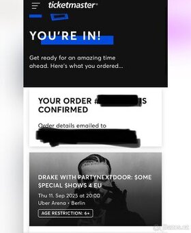 DRAKE lístek na koncert