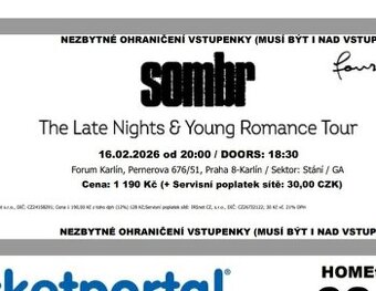 Prodam jednu vstupenku na SOMBR 2026