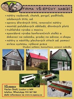 Truhlářské, epoxidové, natěračské a výškové práce