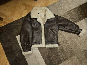 Kožená americká letecká bunda B3 pravý beran