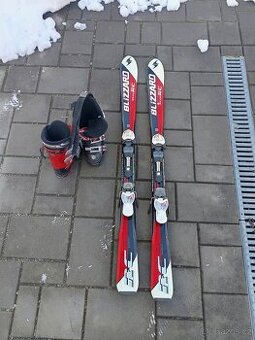 Dětské lyže 130 cm a lyžáky 37