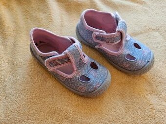 Stříbrné růžové bačkory bačkůrky Befado velikost 23