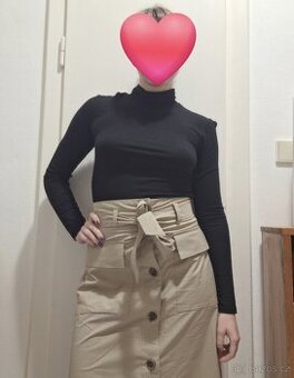 Společenská Sukně s Vysokým Pasem