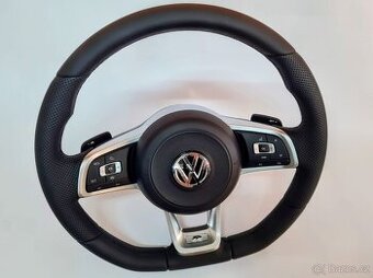 VOLANT VOLKSWAGEN R RLINE kožený CIERNE PREŠÍVANIE