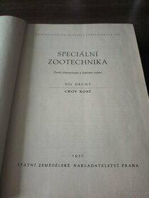 Kniha Speciální Zootechnika Chov Koní 1957.