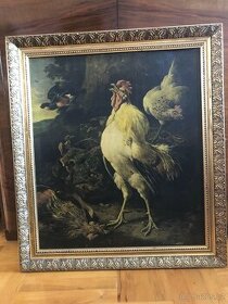 obraz: Melchior d'Hondecoeter - kohout boj