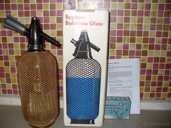retro sifonová lahev s pův. obalem a bombičkami