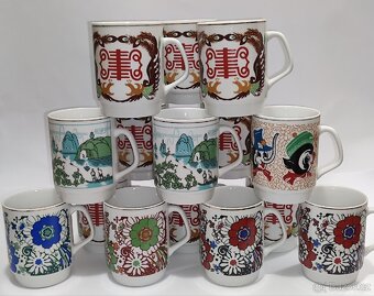 Retro hrnky Čína, starý hrnek, 90.-/hrníček, pošta 69.-