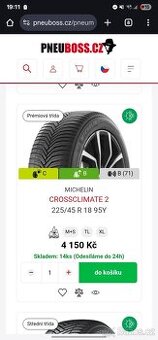 michelin crossclimate 2 225/45 R18