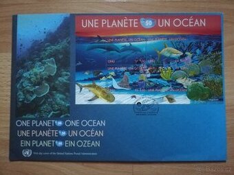 OSN Ženeva ochrana moří 2010 aršík na speciální velké obálce