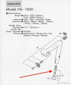 Dura Ace, šroub do představce