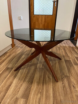 Skleňený konferenční retro stolek