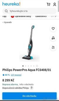Tyčový vysavač Philips PowerPro Aqua FC6408/01